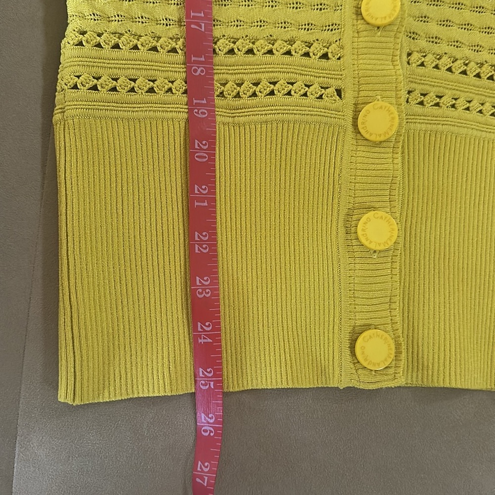 Catherine Malandrino dark yellow Cardigan Sweater Lg - Picture 11 of 12